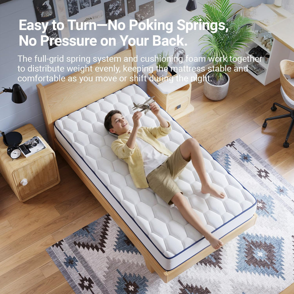 Avenco 6 Inch Full Size Mattress for Deep Sleep, Full Mattresses with Innerspring for Pressure Relief, Foam and Spring Hybrid Colchones Breathable Cover CertiPUR-US Certified Bed Mattress in a Box