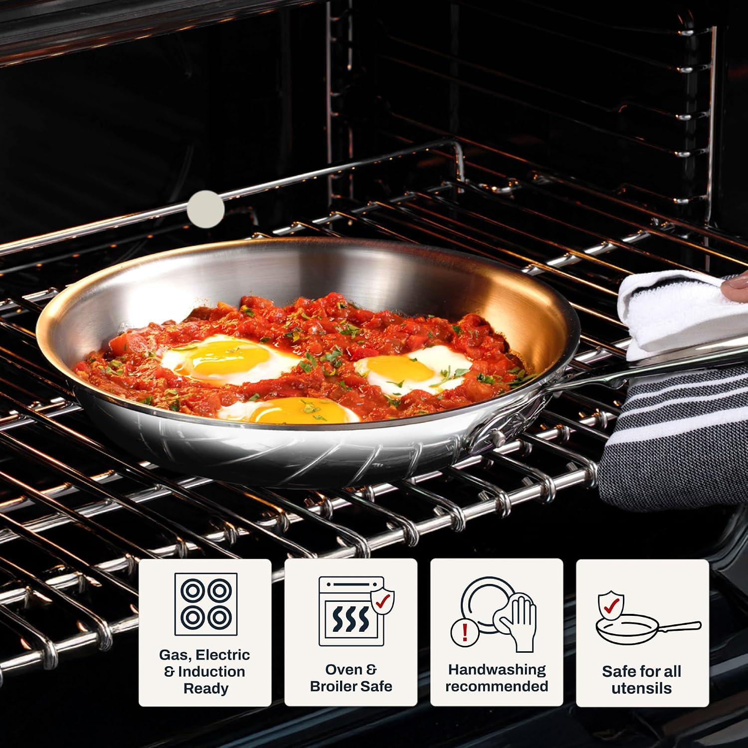 All-Clad D3® Stainless Steel 8 inch Frying Pan- Made in the USA- The Original Bonded Professional Cookware- Oven Safe & Induction Compatible