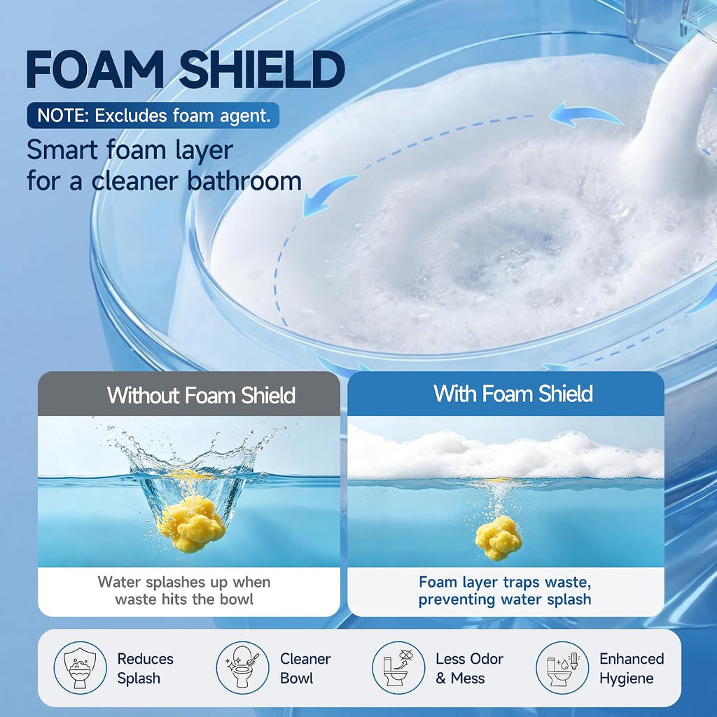 18' Tall Smart Toilet with Bidet Built in,Elongated,Tank Built in,LED Display,Auto Open Close,1000g MaP Flush,Warm Water Sprayer,Dryer,Foot Sensor,Heated Seat & Foam Dispenser