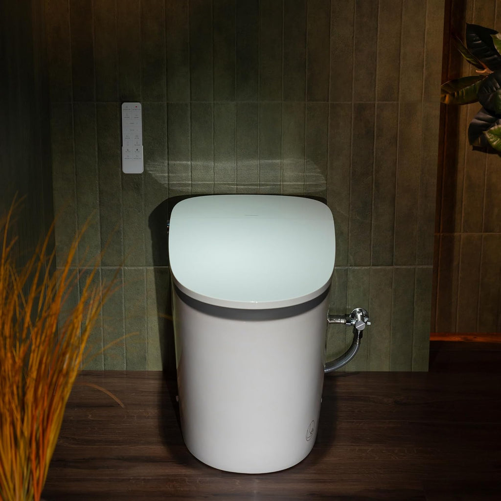 WOODBRIDGE Smart Toilet with 1000g MaP Flush Score, Foam Shield, Moving Dryer, Blackout Flush, ADA Comfort Chair Height, Auto Open & Close,Heated Seat, EBT350