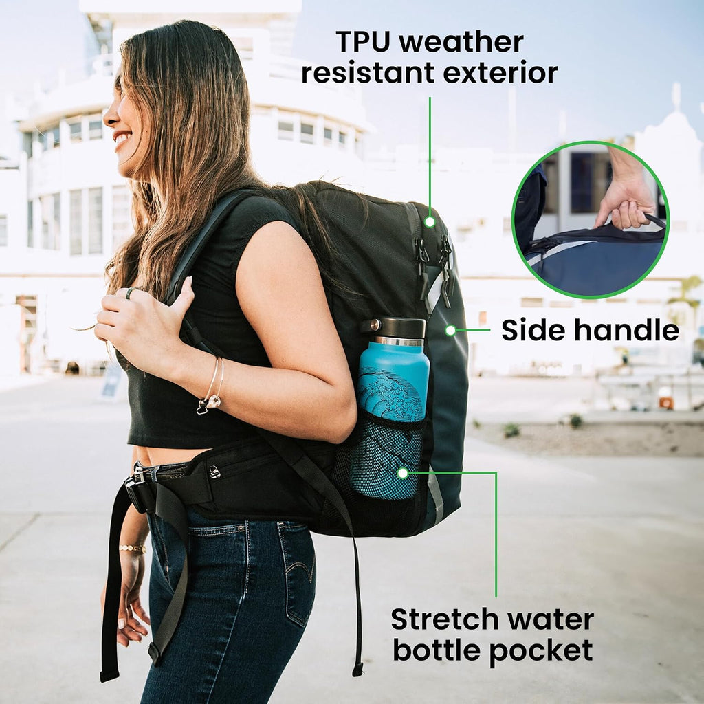 COR Surf Carry On Travel Backpack Bundle | Island Hopper Travel Backpack with Toiletry Bag and Compression Packing Cube Set