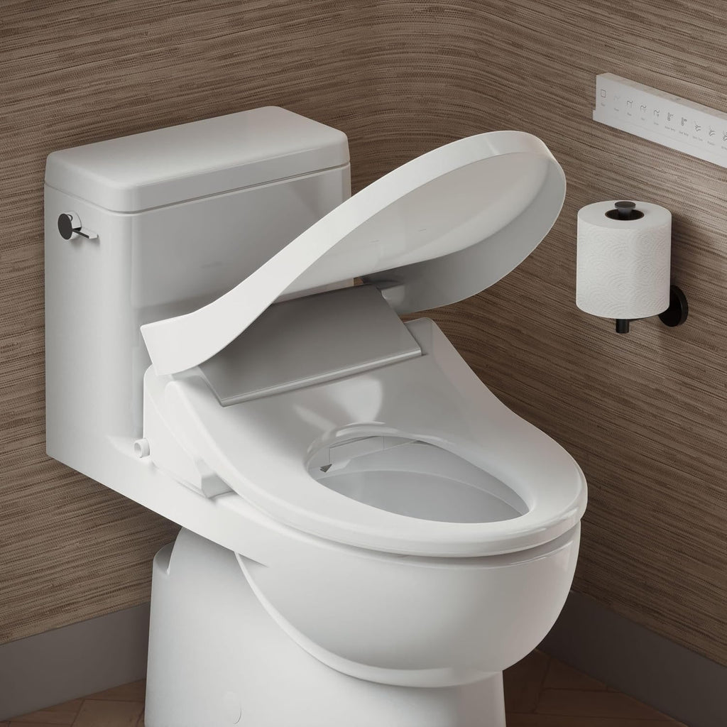 Kohler PureWash E815 Elongated Bidet Toilet Seat, Warm Water, White with Remote Control, Self Cleaning Wand, Adjustable Spray Controls, Heated Seat, Easy Installation Bidet Attachment