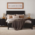 Grain Wood Furniture Montauk Solid Wood Bed, Twin Size, Farmhouse Black