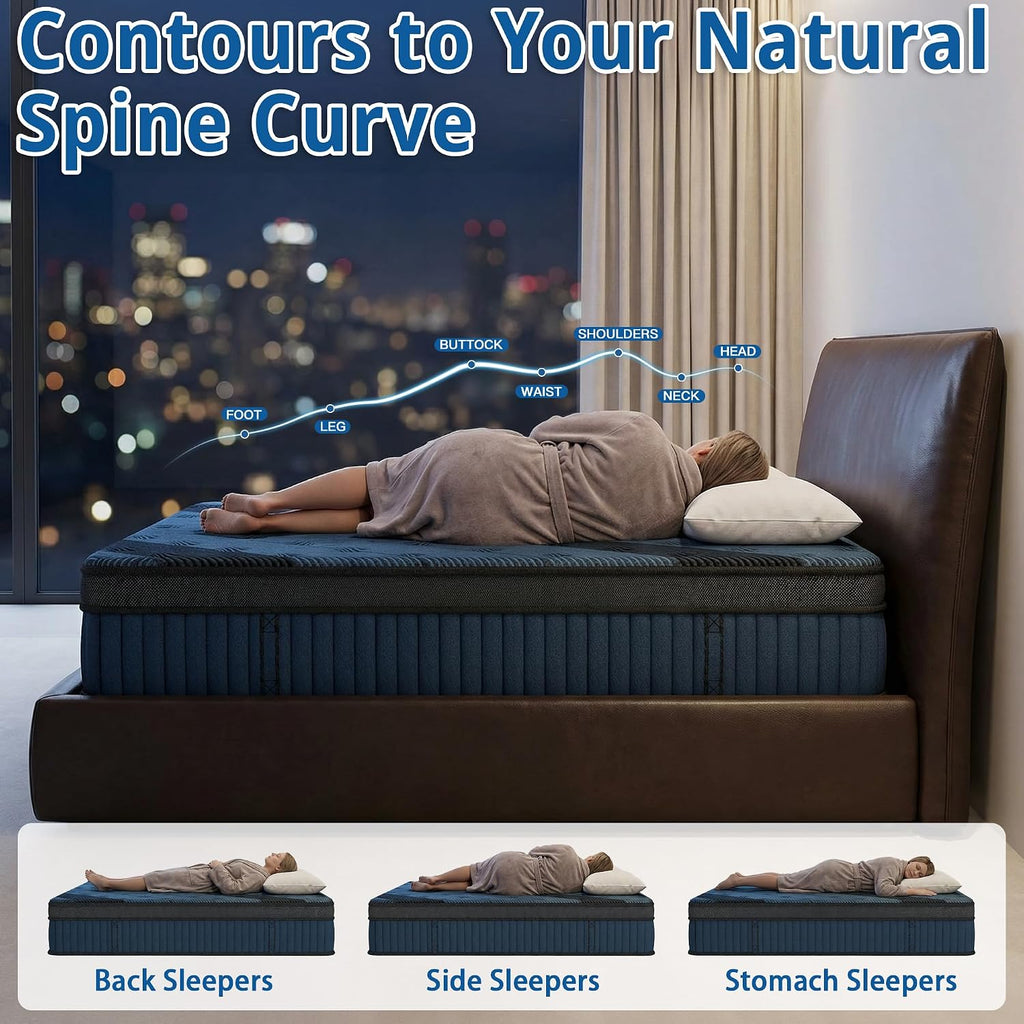 inight 10 Inch Twin Size Hybrid Mattress, Medium Firm Support for Average Weight (130-230lbs), Supportive Nebulign Foam & Silent Pocket Coils, Fiberglass-Free, CFR 1633 Compliant
