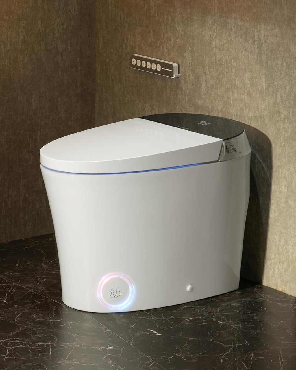 CANEST Smart Toilet with Bidet Built in, Auto Open Close Lid, ADA Height, Smart Temperature Control, Dual Flush with Tank, Heated Seat, Warm Dryer, Remote Control (TC-200GE NEW)