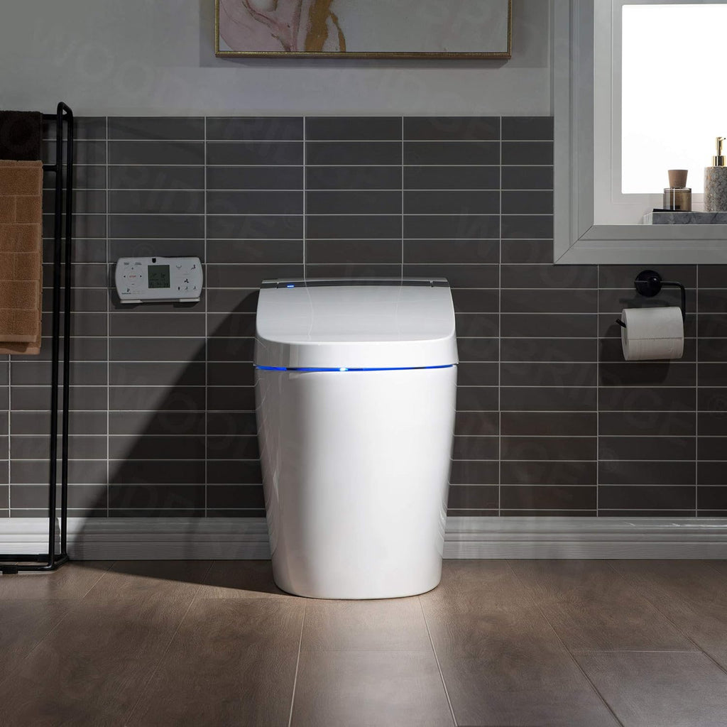 WOODBRIDGE B0960S Auto Flush, Auto Open & Auto Close, 1.28 GPF Single Flush Toilet with Intelligent Smart Seat and Wireless Remote Control, Chair Height