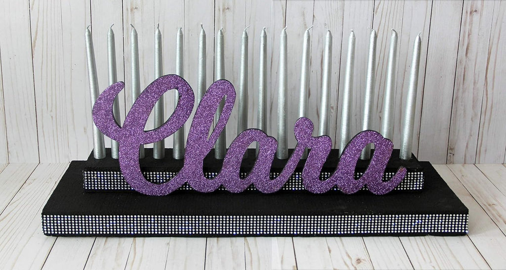 Sweet 16 Candelabra, Bar Mitzvah, Bat Mitzvah, Name Stand, Candle Ceremony, Candle board, Candleholder, Wood Name, Made in the USA