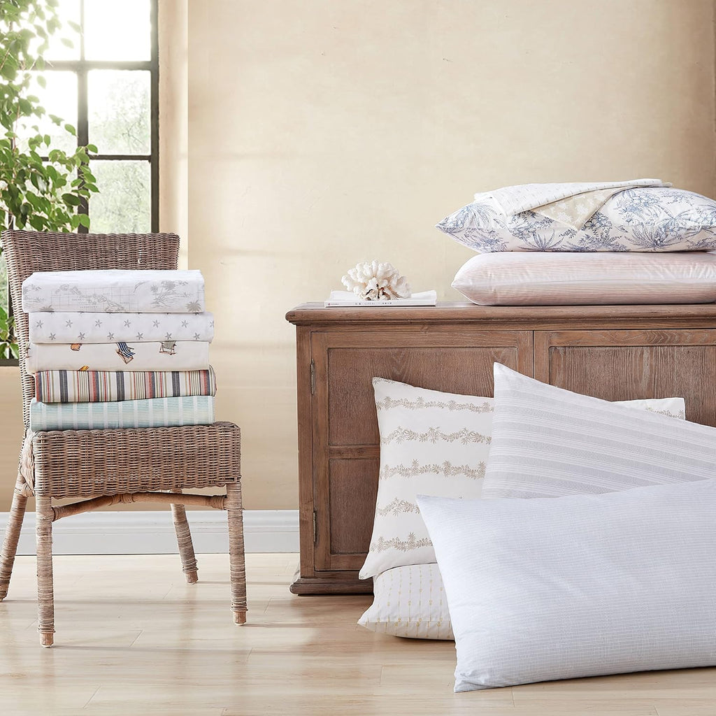 Tommy Bahama - King Sheets, Cotton Percale Bedding Set, Crisp & Cool, Stylish Bedding Set (Off The Grid Green, King) (Pack of 2)