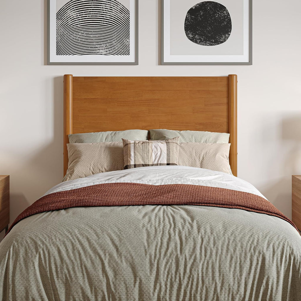 AFI, Pasadena Twin XL Solid Wood Low Profile Platform Bed, Light Toffee