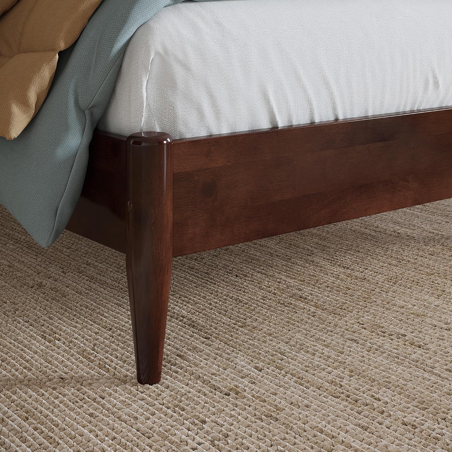 AFI, Berkshire Twin Solid Wood Low Profile Platform Bed, Walnut