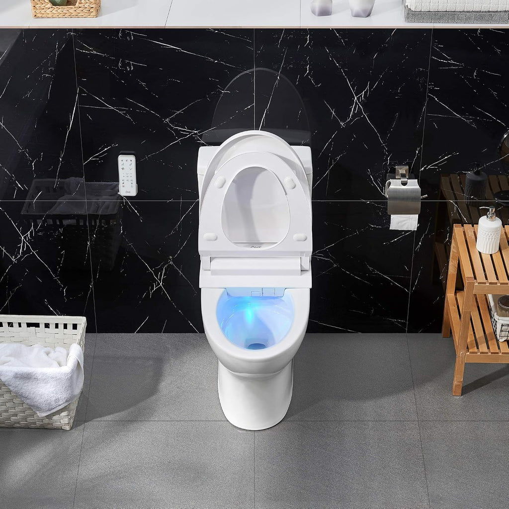 OVE Decors Wilma Smart Toilet with Integrated Bidet Seat, Heated Seat with Auto Flush and Warm Water and Multi Function Remote Control, White