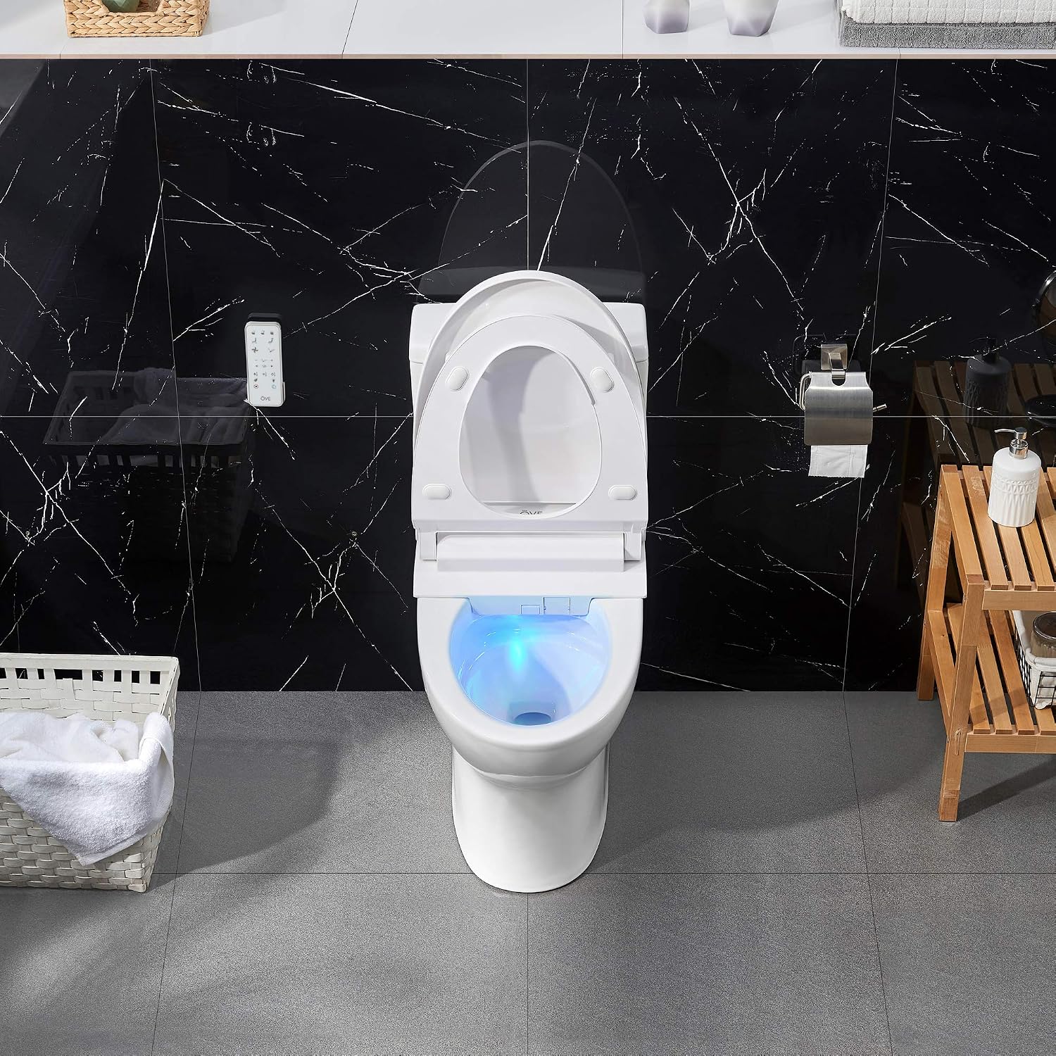 OVE Decors Wilma Smart Toilet with Integrated Bidet Seat, Heated Seat with Auto Flush and Warm Water and Multi Function Remote Control, White