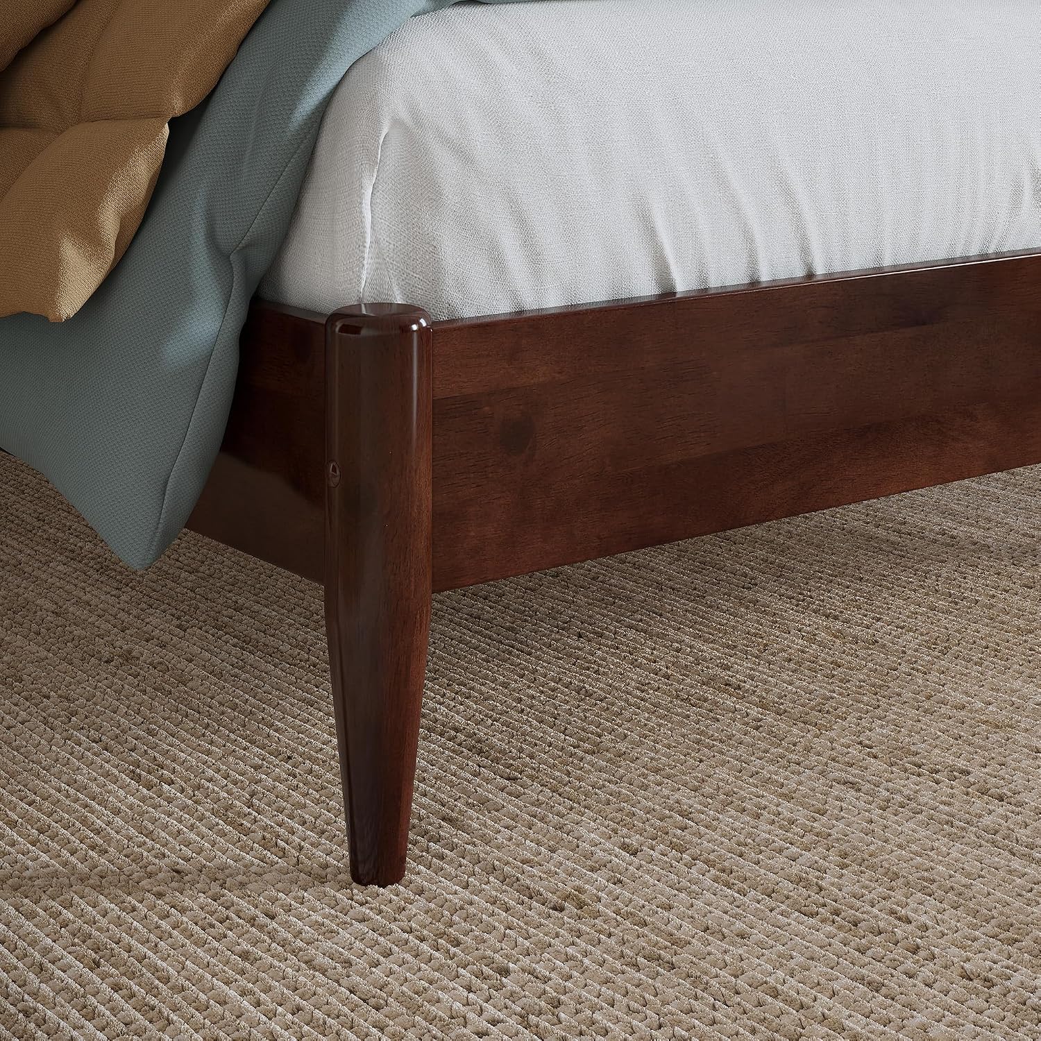 AFI, Charlotte Twin Solid Wood Low Profile Platform Bed, Walnut