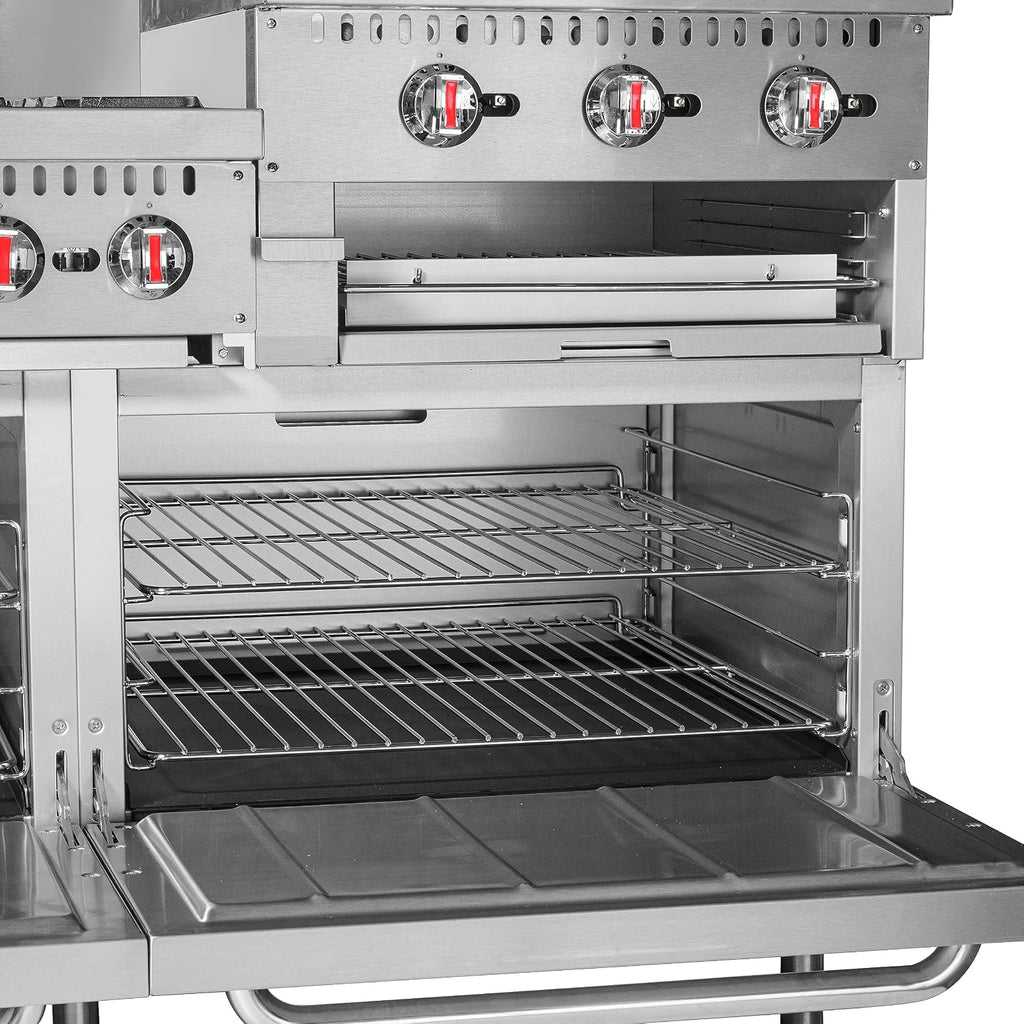KoolMore 60 in. 6 Burner Commercial Natural Gas Range with 24 in. Griddle and Broiler (KM-CRGB60-NG)