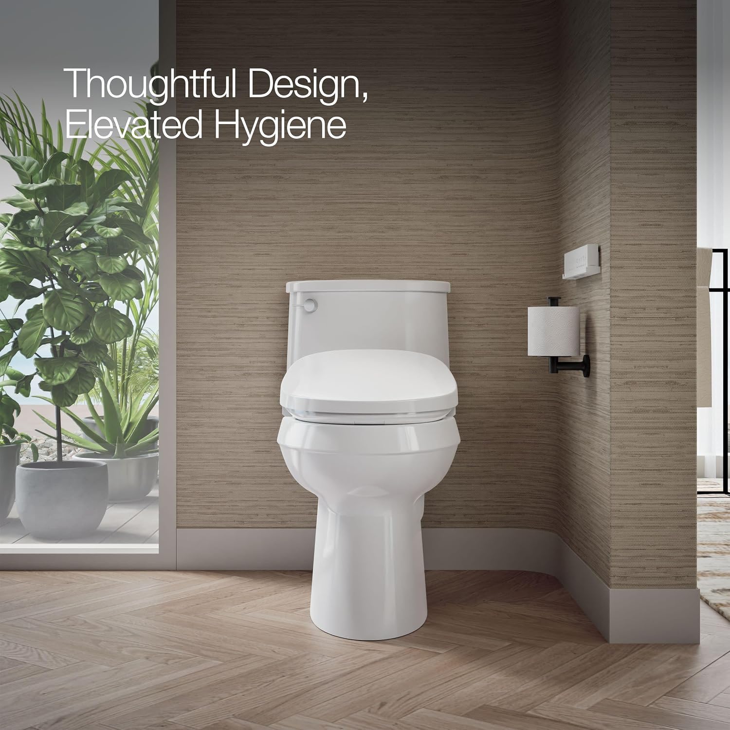 Kohler 38392-0 PureWash® E860 Elongated bidet toilet seat with remote control, White