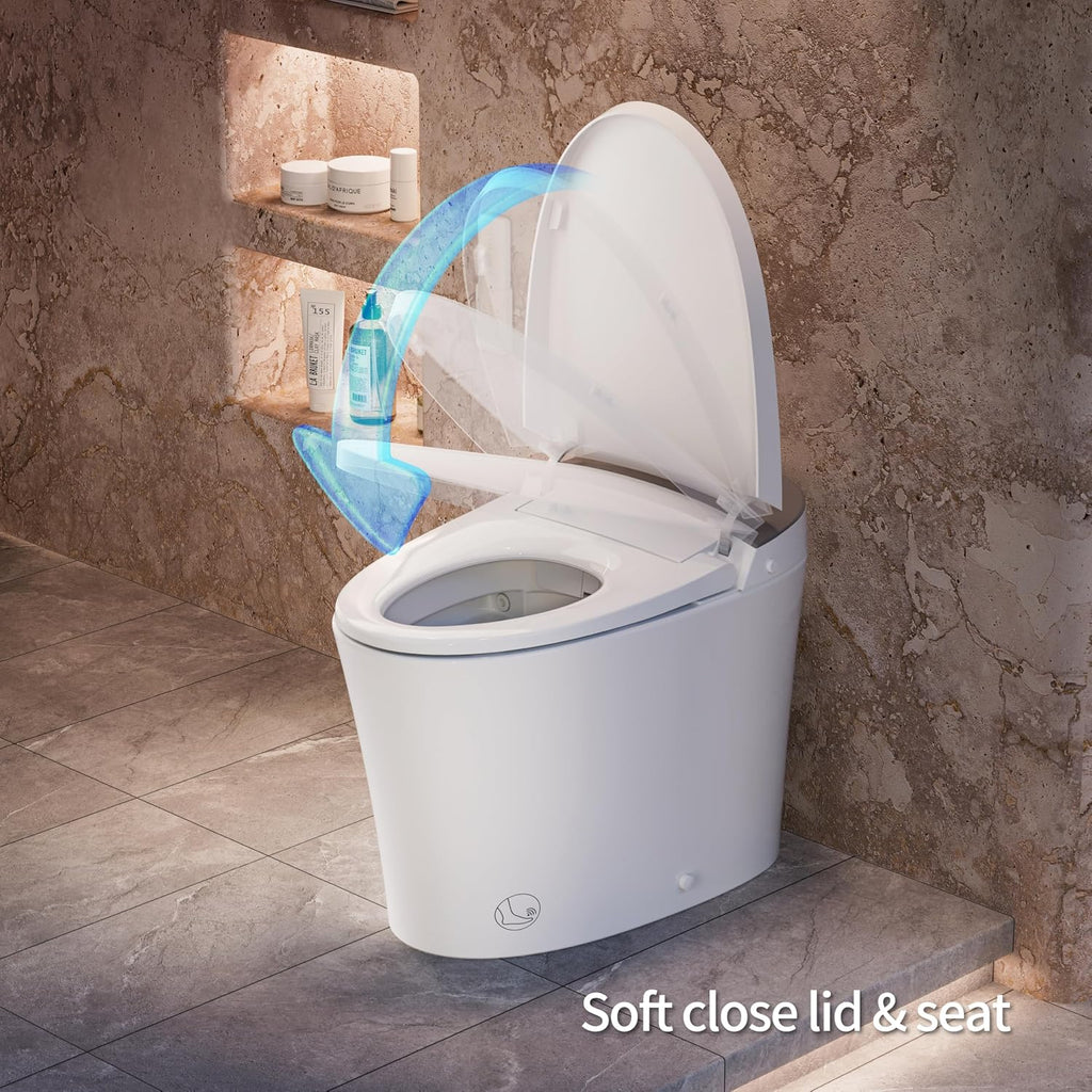 CANEST Smart Toilet with Bidet Built in, Dual-Flush 1.1/1.6GPF with 17' ADA Comfort Height Seat, 1000g MaP Flush, Bidet Toilet 12' Rough-in, Foot Sensor, Heated Seat, Remote Control, Night Light