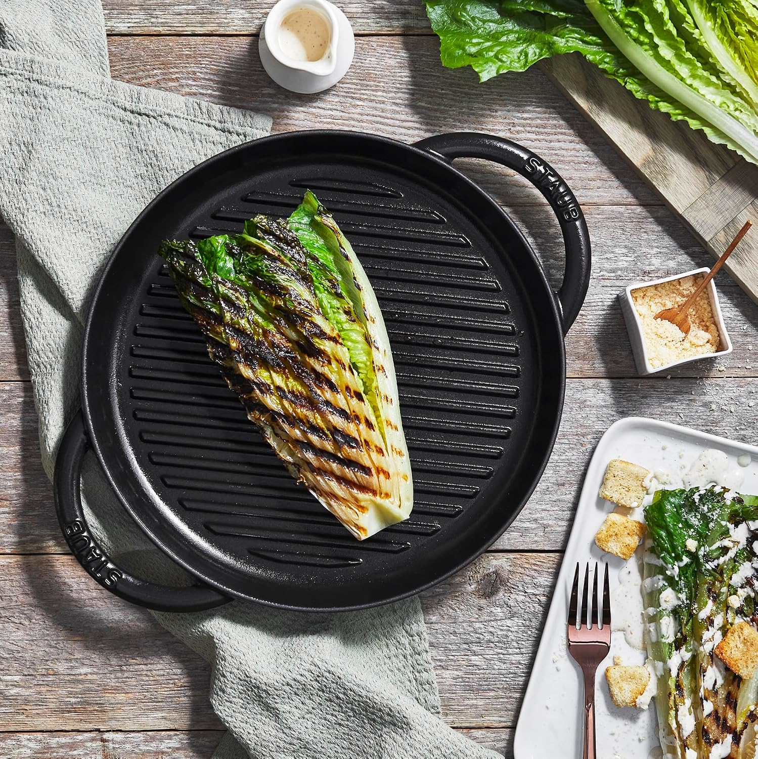 staub 40509-377 Pure Grill Round Black 10.2 inches (26 cm) Grill Pan, Both Handed, Cast Iron, Induction Compatible, Japanese Authentic Product