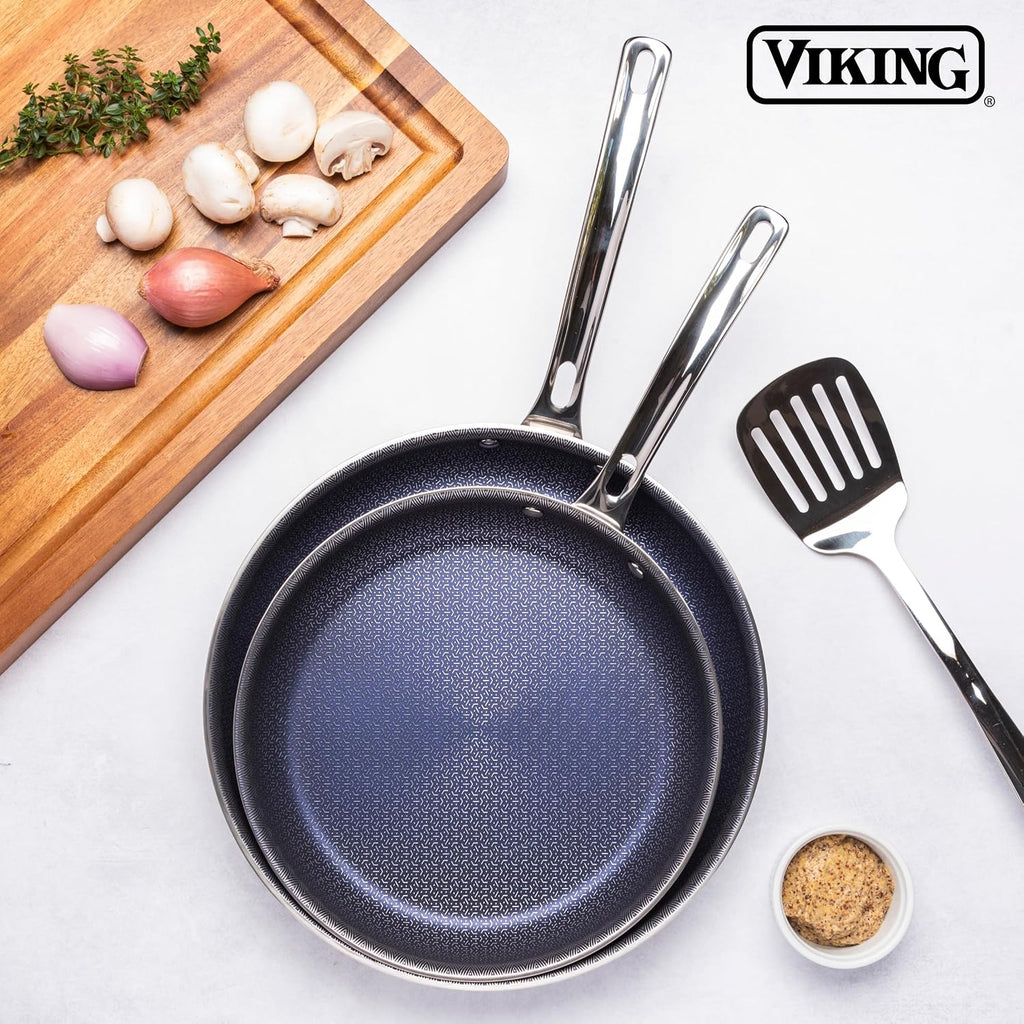 Viking Hybrid Plus 3-Ply Ceramic Nonstick Frying Pan, Made without PFAS, 12-Inch Induction Cookware, Metal Utensil Safe, Oven Safe to 500F
