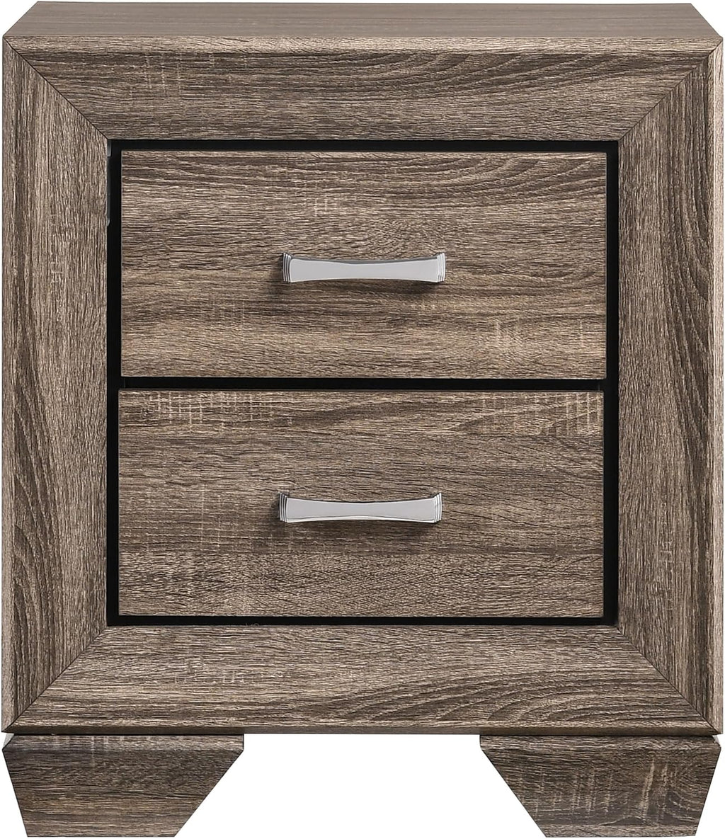Coaster Home Furnishings Kauffman Transitional 5-Piece Bedroom Set California King Size Panel Bed Frame 54-inch Headboard Washed Taupe 204191KW-S5
