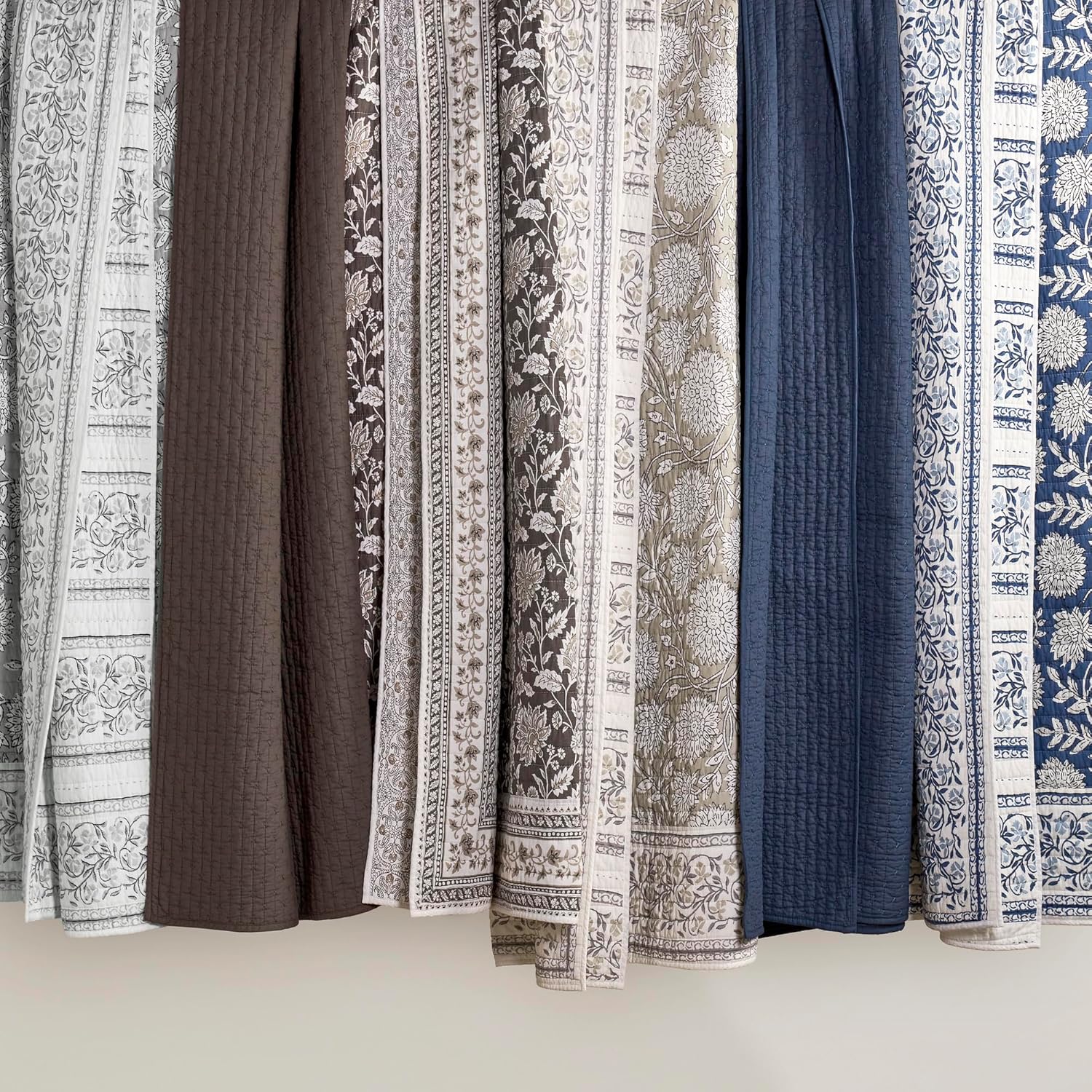 Levtex Home Cross Stitch Reversible King/Cal King Quilt Set (106x92in) with 2 Pillow Shams (36x20in) - Stitch Texture - Cocoa - Cotton King Size Quilt Bedding Set - Lightweight, Soft, Pre-Washed