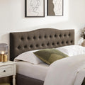 Huatean Home Tufted Upholstered Headboard King Size, Sturdy and Durable Solid Wood Bed headboard, Fabric Headboard Adjustable Height from 37' to 51', Modern Button Diamond Design Head Board, Chocolate