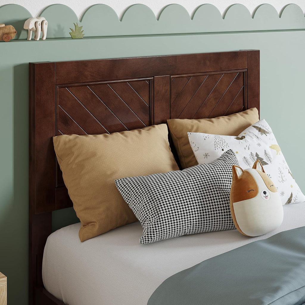 AFI, Berkshire Twin Solid Wood Low Profile Platform Bed, Walnut
