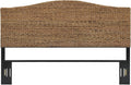 Crosley Furniture Serena Handwoven Natural Fiber Rattan Bed Headboard, Banana Leaf, King