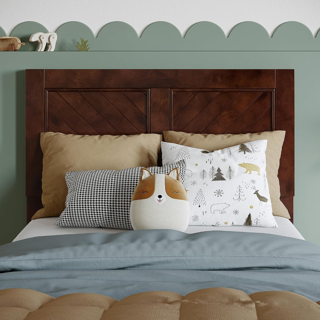 AFI, Berkshire Twin Solid Wood Low Profile Platform Bed, Walnut
