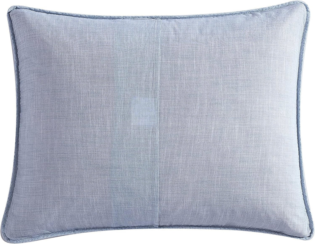 Tommy Bahama - King Quilt Set, Reversible Cotton Bedding with Matching Sham, Coastal Bedding Set with Textured Reverse (Distressed Water Leaves Blue, King)