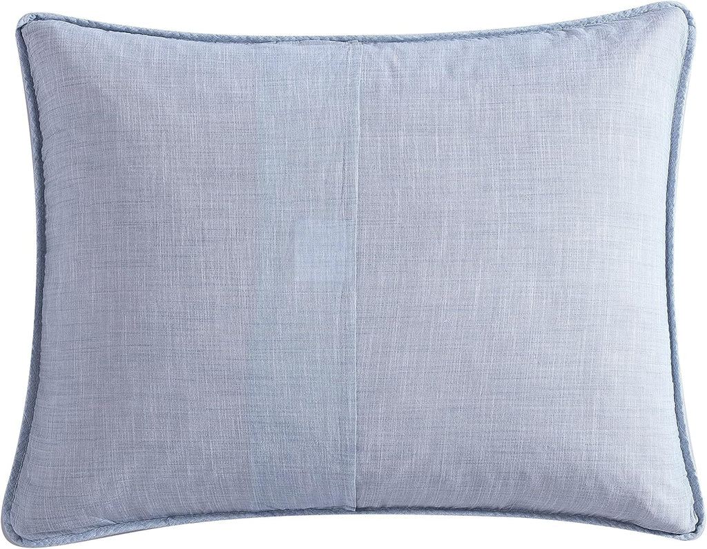 Tommy Bahama - Queen Quilt Set, Reversible Cotton Bedroom Decor with Matching Shams, Coastal Bedding with Textured Reverse (Distressed Water Leaves Blue, Queen)