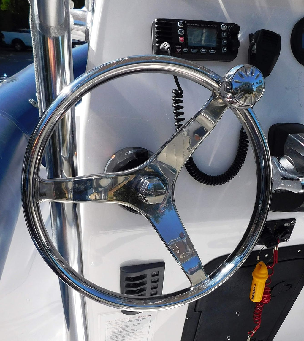Lewmar 13.5' Powerboat Steering Wheel with PowerGrip Control Knob and 1/2' Nut
