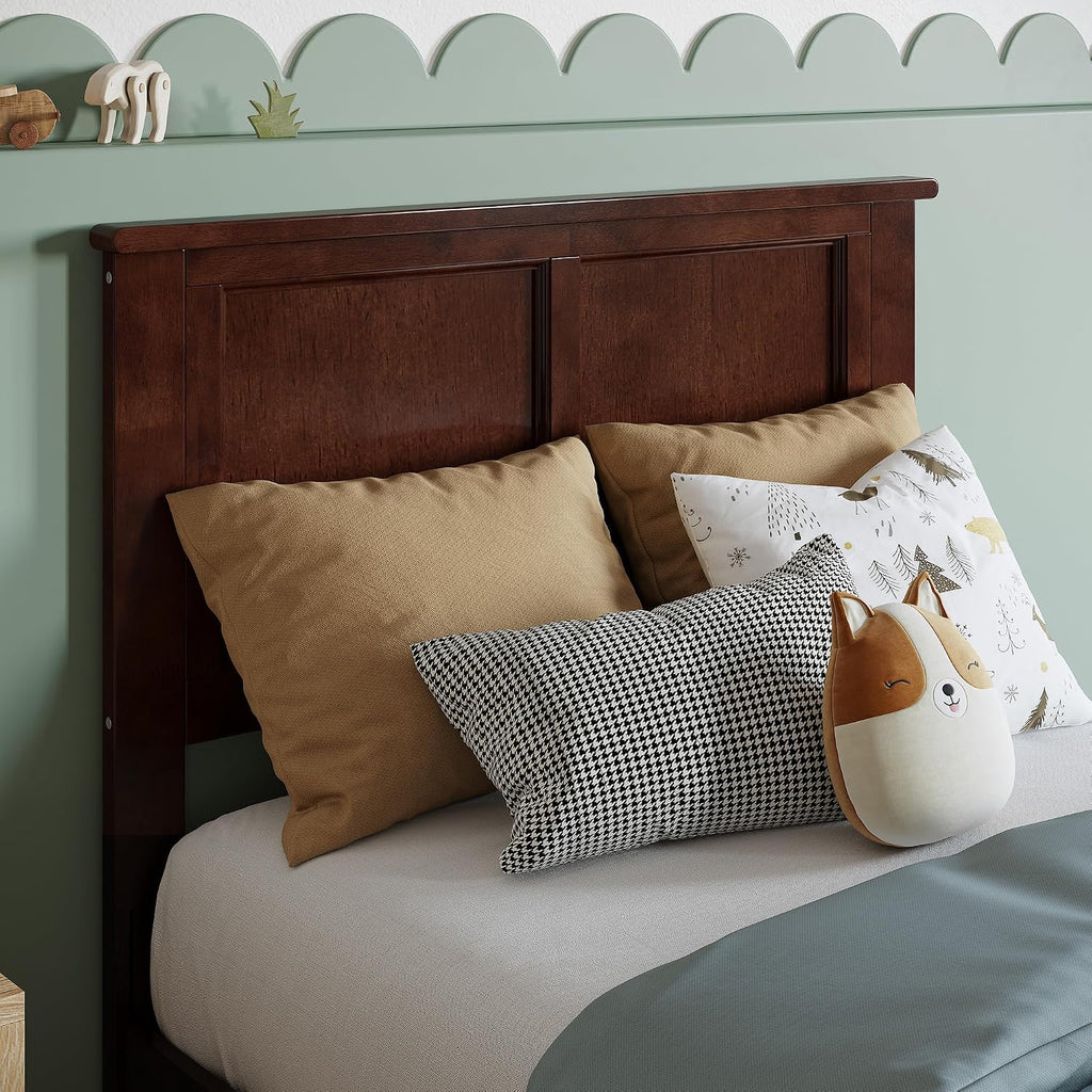 AFI, Charlotte Twin Solid Wood Low Profile Platform Bed, Walnut