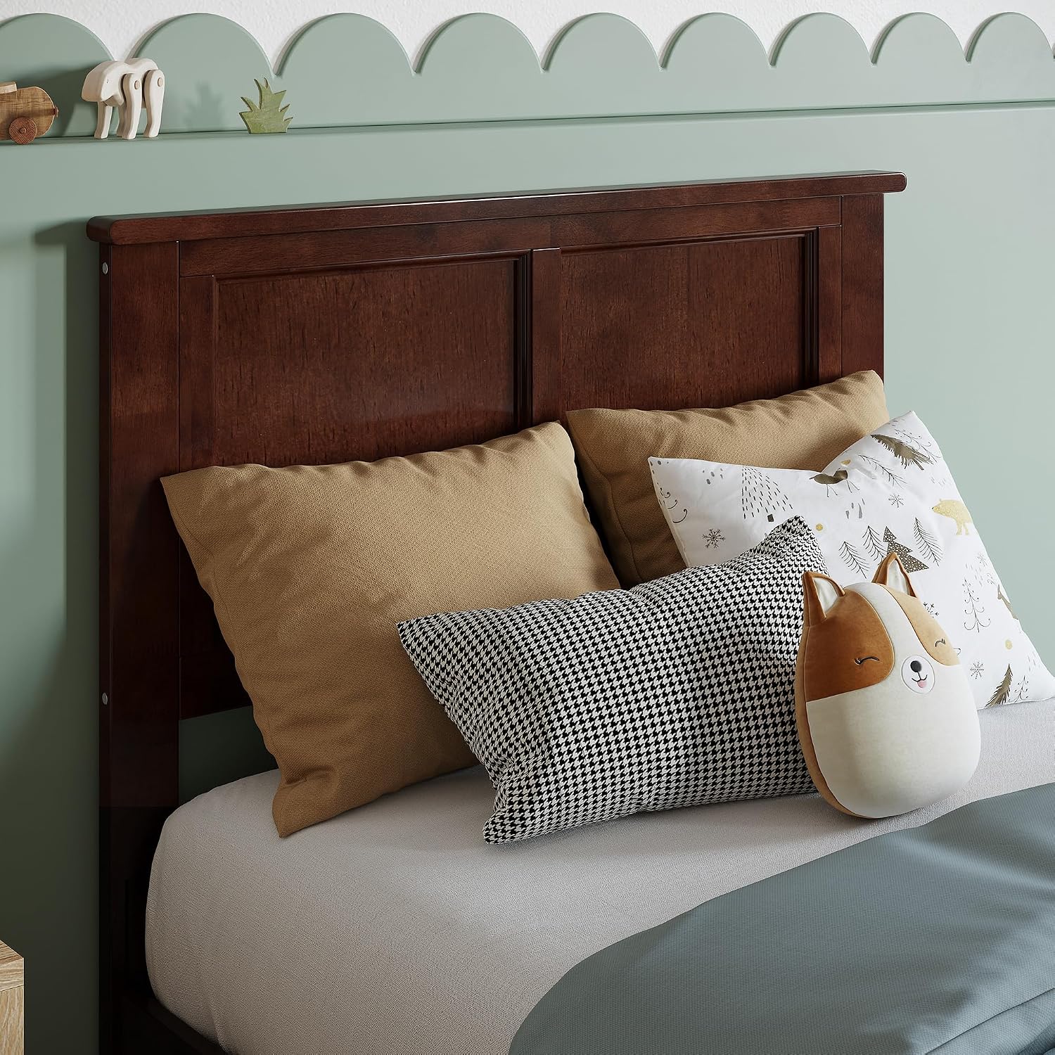 AFI, Charlotte Twin Solid Wood Low Profile Platform Bed, Walnut