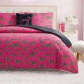 Juicy Couture Plush Reversible Cheetah Bows 4-Piece King Comforter Set with Decorative Pillow