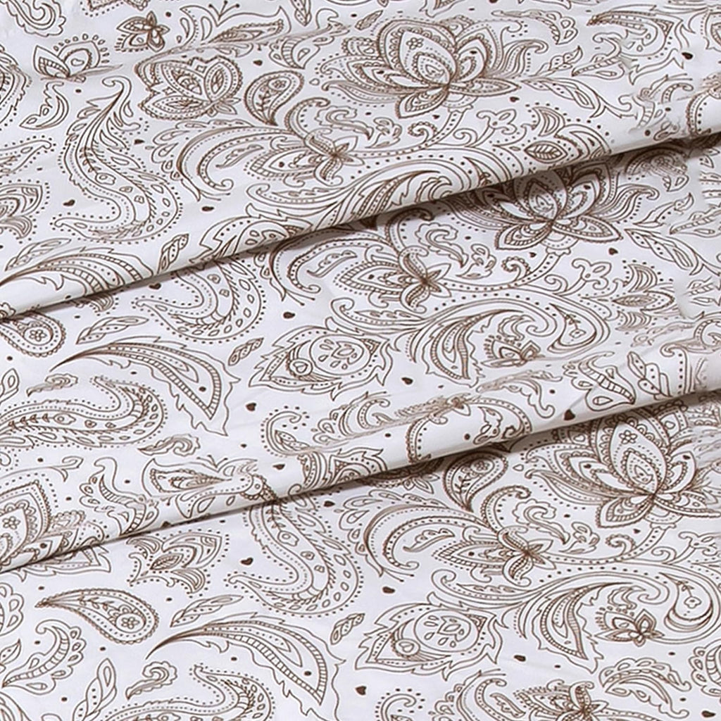 Elegant Comfort Softest and Coziest 6-Piece Sheet Set - 1500 Premium Hotel Quality Microfiber - Deep Pocket, Wrinkle Resistant 6-Piece Paisley Pattern Bed Sheet Set, King, Paisley Taupe (Pack of 4)
