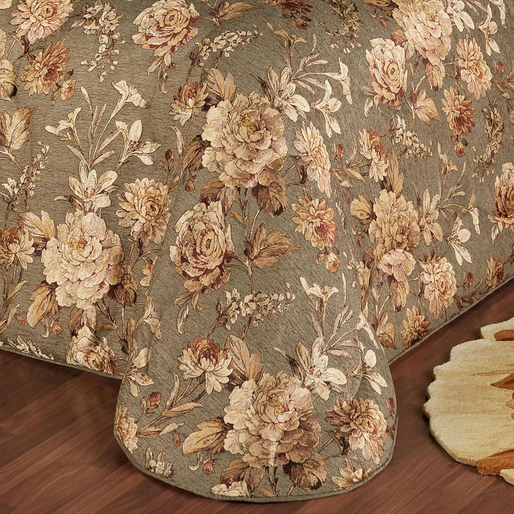 J. Queen New York Rhapsody Floral Luxury Bedding | 3 Piece Oversized Bedspread Set: King Bedspread, 2 King Shams, | Sophisticated | Flower | Woven | Rich Stately Elegant | Traditional Style