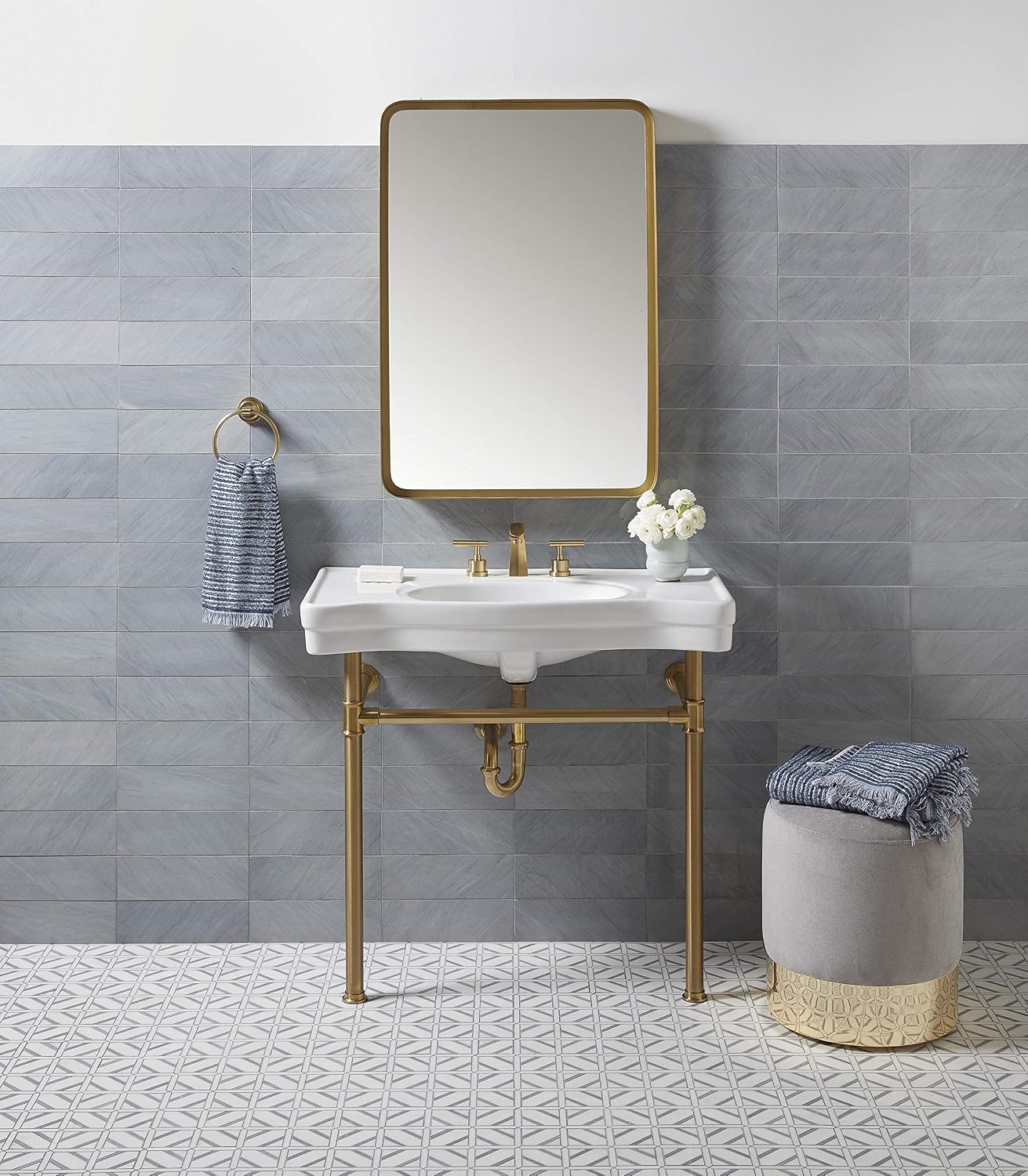 Kingston Brass BAH8212478SB Concord 5-Piece Bathroom Accessory Set, Brushed Brass