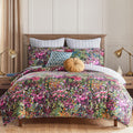 Levtex Home - Basel Comforter Set - Twin Comforter (68x88in.) + One Standard Pillow Case (26x20in.) - Multicolor Floral - Cotton
