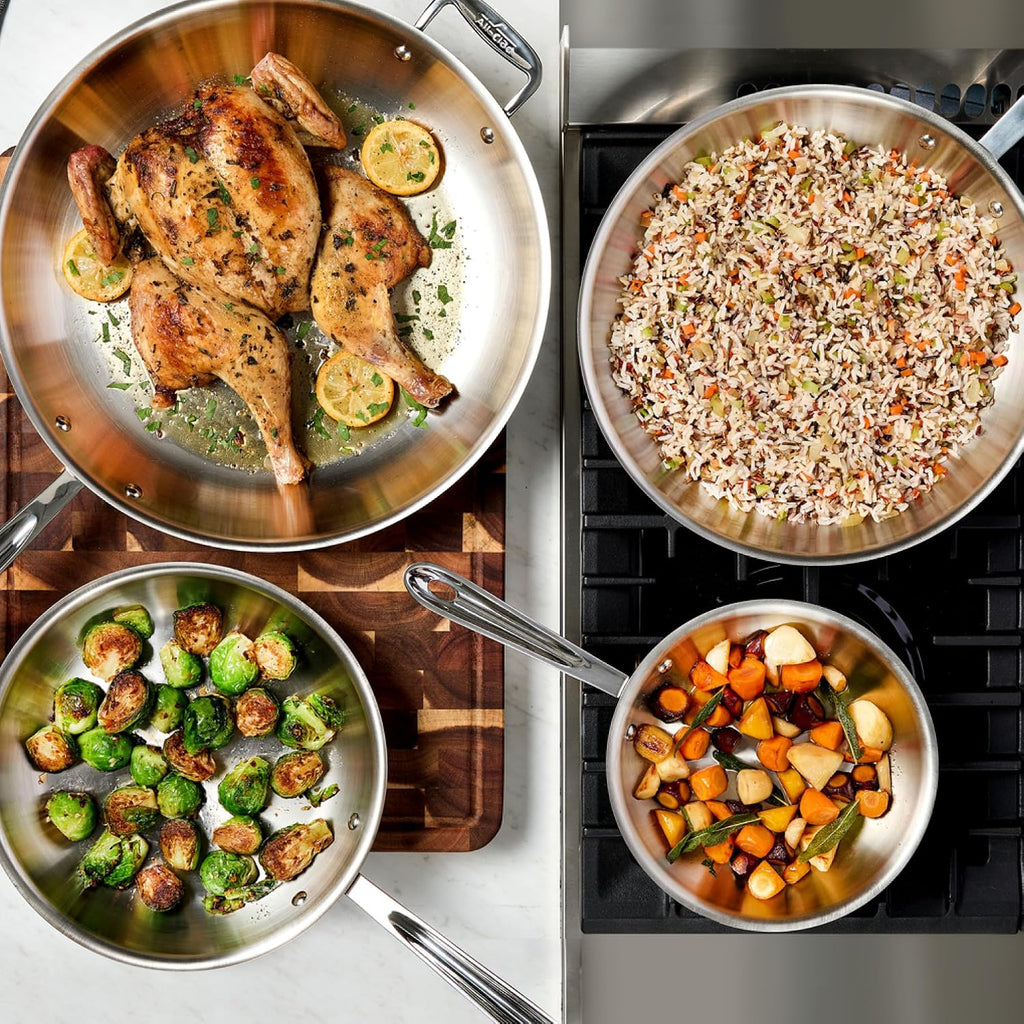 All-Clad D3® Stainless Steel 8 inch Frying Pan- Made in the USA- The Original Bonded Professional Cookware- Oven Safe & Induction Compatible