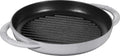 Staub 40511-781 Grill & Frying Pan Pure Grill Pan, Round, Gray, 8.7 inches (22 cm), Double Handed, Cast Iron, Enamel, Induction Compatible
