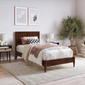 AFI, Berkshire Twin XL Solid Wood Low Profile Platform Bed, Walnut