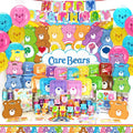 Care Bears Ultimate Party Pack (for 8 Guests)- Plates, Napkins, Wall Mural, Cupcake Wrappers, Photo Props, 3'x5' Banner for Nostalgic Birthdays, Baby Shower, Gender Reveal Party, and 1st Birthdays.