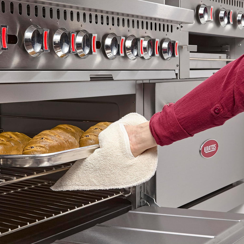 Kratos Commercial Gas Range, 60' Wide with 24' Griddle/Broiler, 6 Burners, and 2 Standard Ovens, Natural Gas (29Y-172-NAT)