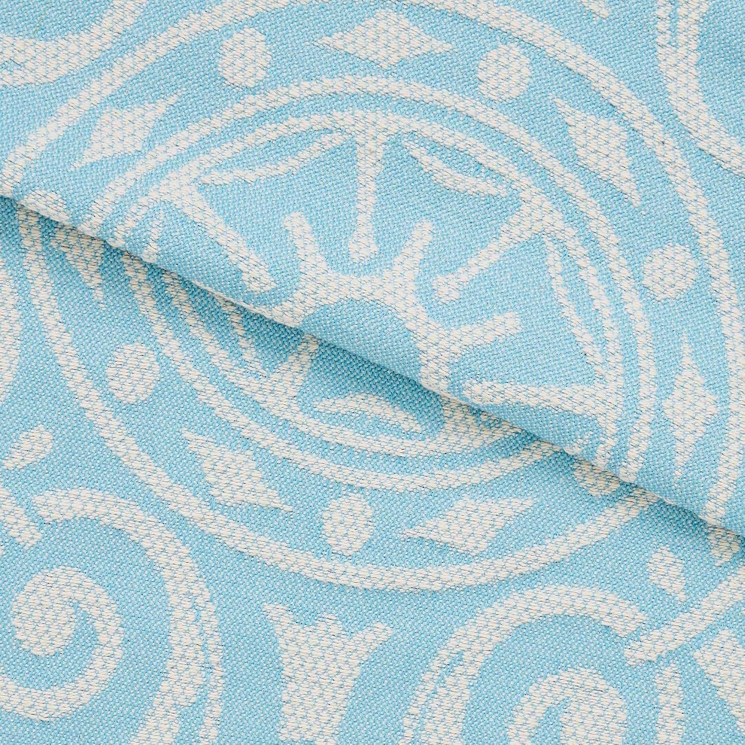 Superior Cotton Blend 3-Piece Bedspread Set, Tailored Bedspread Drape, 2 Matching Pillow Shams, Lightweight Blanket, Jacquard Traditional Medallion Bedding Decor, Adalie Collection, King, Aqua