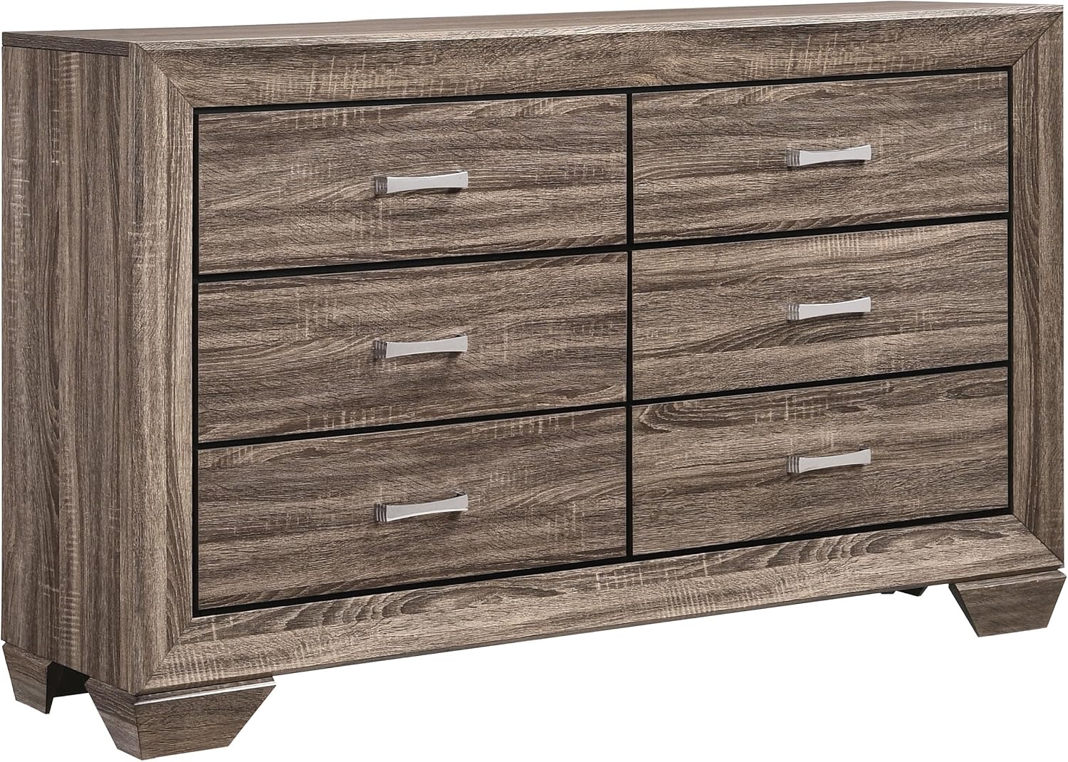 Coaster Home Furnishings Kauffman Transitional 5-Piece Bedroom Set Queen Size Panel Bed Frame 54-inch Headboard Washed Taupe 204191Q-S5