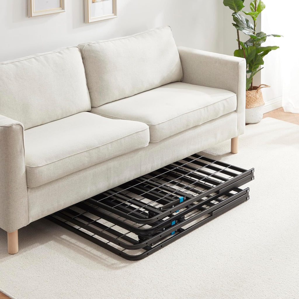 Nestl Twin Bed Frame, Foldable Bed, Platform Bed Frame, Steel, Easy Tool Free Assembly, 14 Inches High, Twin, Black