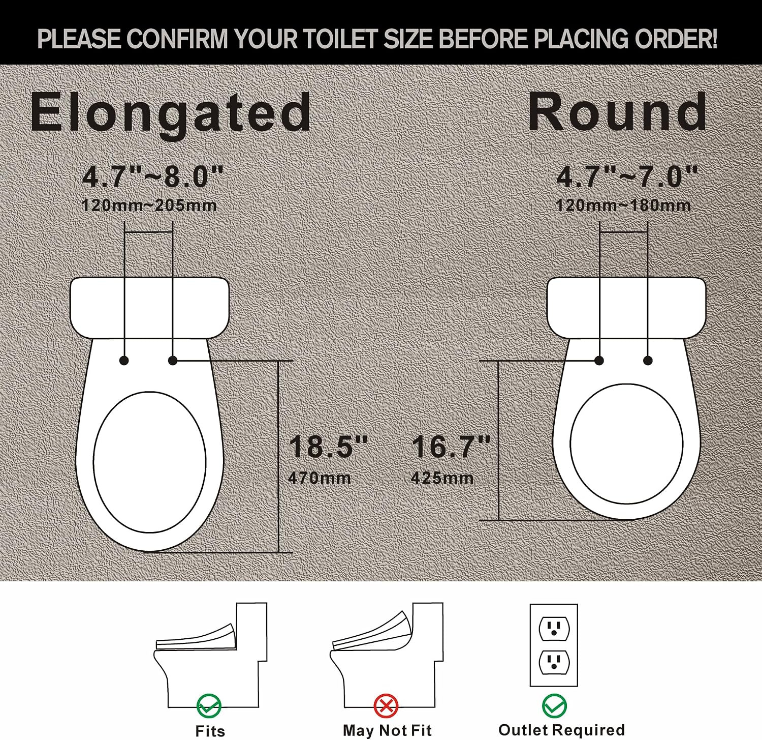 Toilet Bidet Seat, Elongated Toilet Seat Bidet with Dryer and Warm Water, Electronic Heated Toilet Seat Temperature Adjustable, Front and Rear Oscillation Cleaning, Remote Control