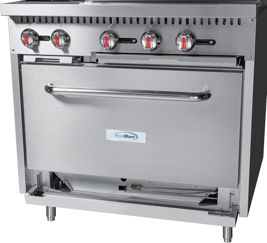 KoolMore 36 in. 2 Burner Commercial Liquid Propane Range with 24 in. Griddle (KM-CRG36-LP)