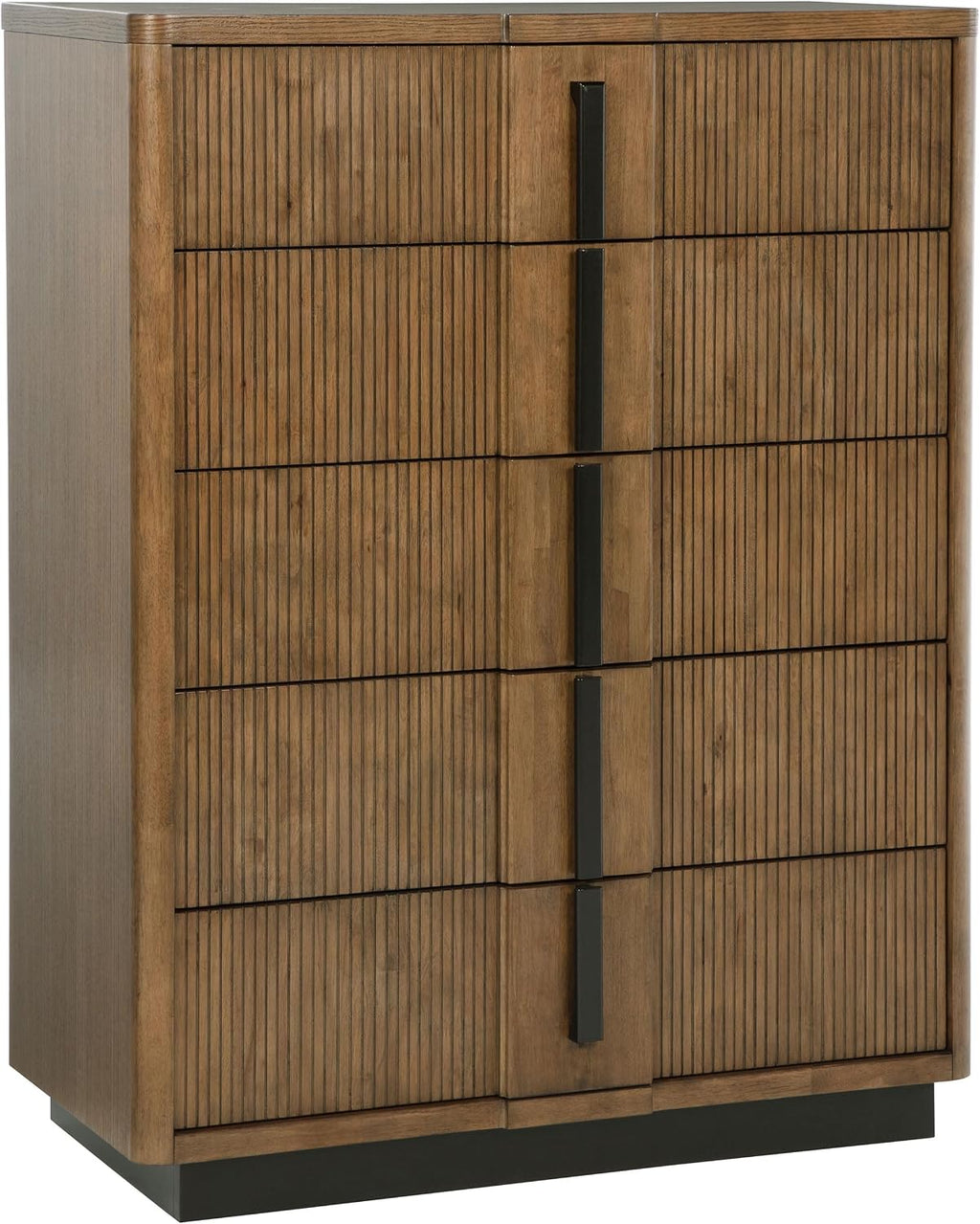 Coaster Home Furnishings Terrace Transitional 6-Piece Bedroom Set California King Size Wall Panel Storage Bed Frame 58-inch Headboard Ash Brown 224900KW-S6P