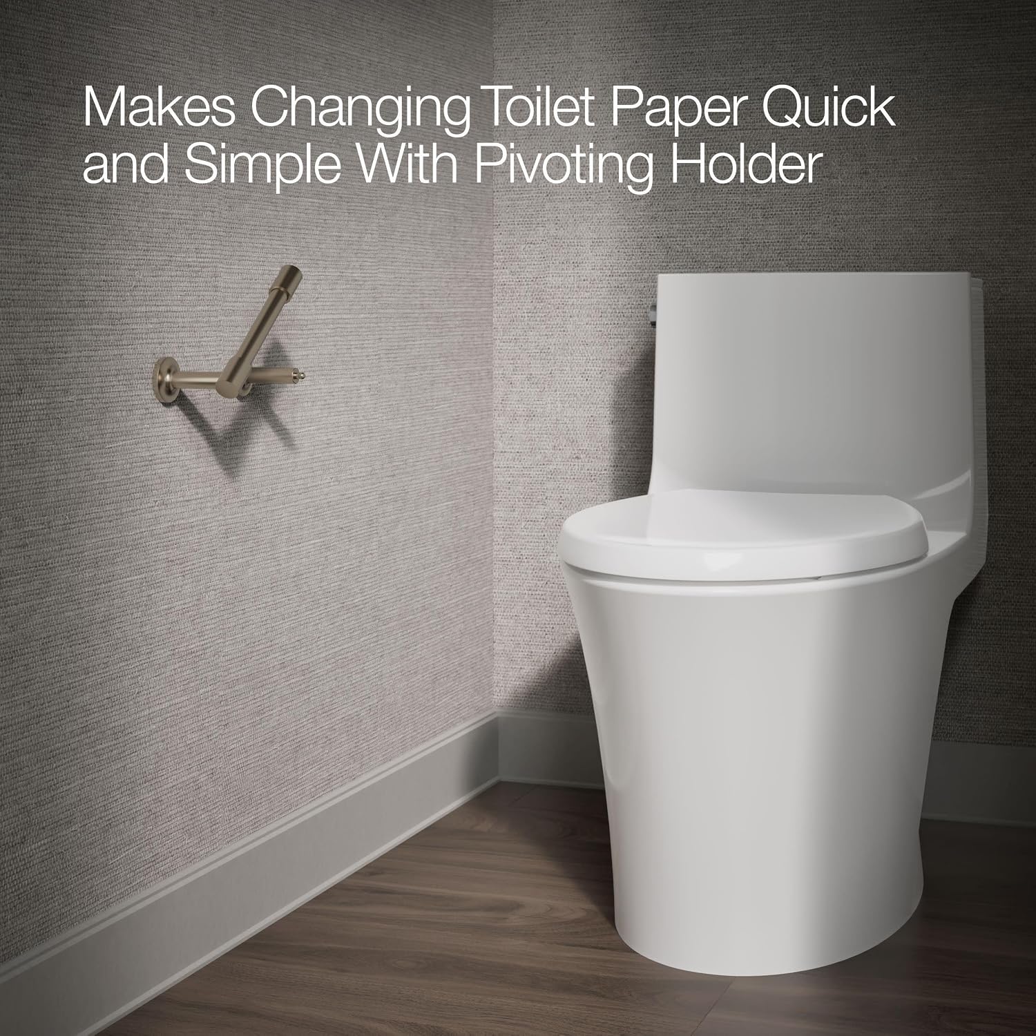 KOHLER 14377-BV Purist® Pivoting Toilet Paper Holder, Vibrant Brushed Bronze